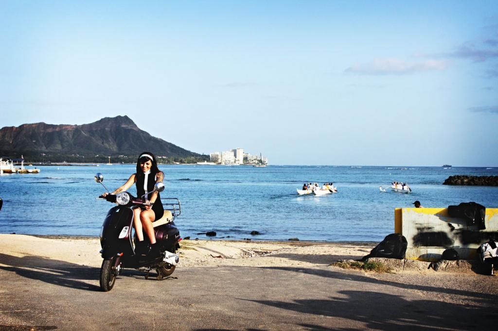 Modern Vespa Honolulu magazine photo shoot yesterday
